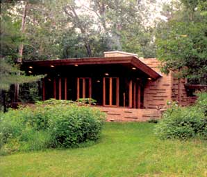 Frank Lloyd Wright cabin in Mirror Lake State Park in Wisconsin.